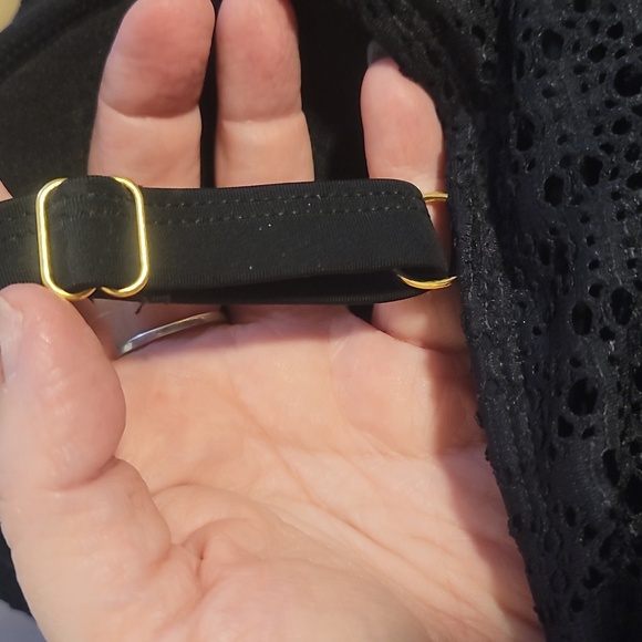 Alisha Levine plus size Black Lace slimming One Piece Swimsuit swimdress nwt 14 - Picture 3 of 7